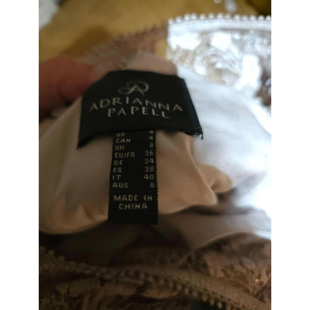 Adrianne Papell Taupe Embroidered Lace w/ Sequins Aline Fit/Flare Cocktail Dress - Picture 8 of 8